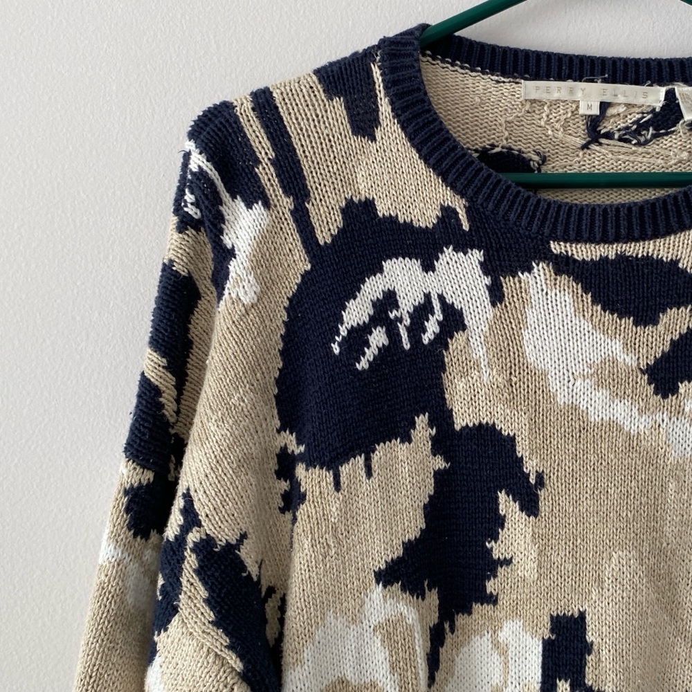 Perry Ellis | Printed Oversized Sweater